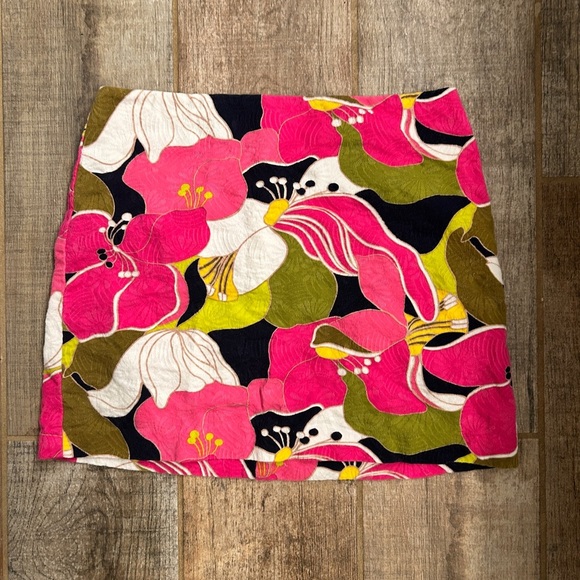 Trina Turk Pink and Green A-Line Mini Skirt Size 2 - Picture 1 of 5